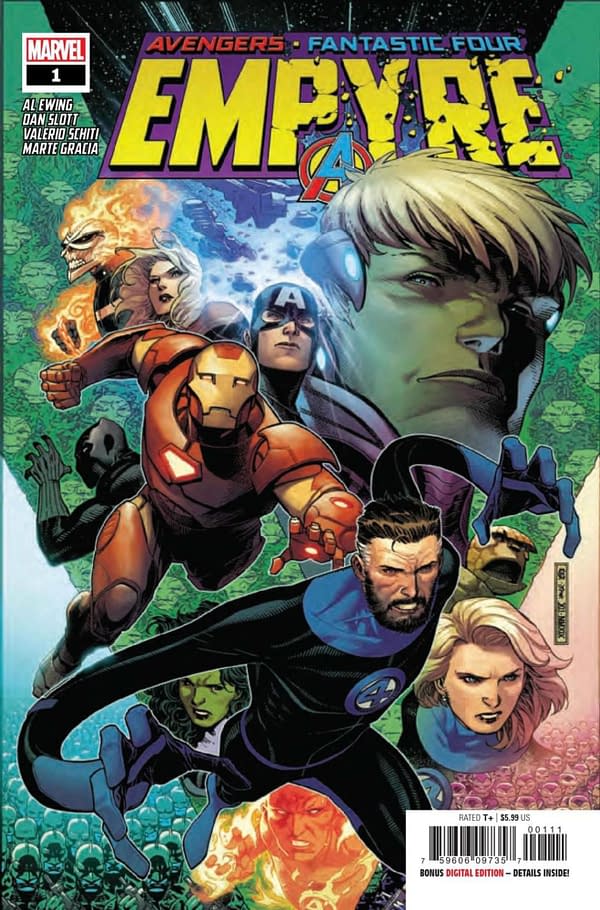 Empyre sees Al Ewing unite the Avengers and Fantastic Four for a global invasion. Credit: Marvel