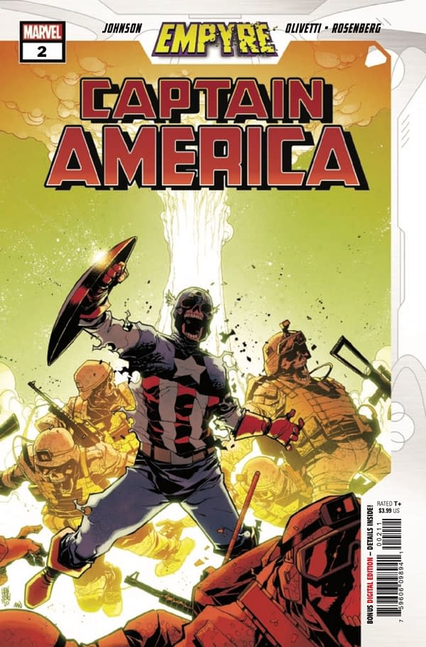 Phillip Kennedy Johnson and Ariel Olivetti's Empyre: Captain America has been a thrilling tie-in. Credit: Marvel Comics