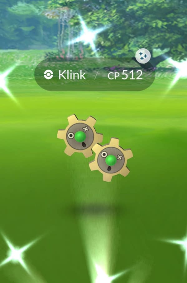 Shiny Klink has a boosted rate in Pokémon GO. Credit: Niantic