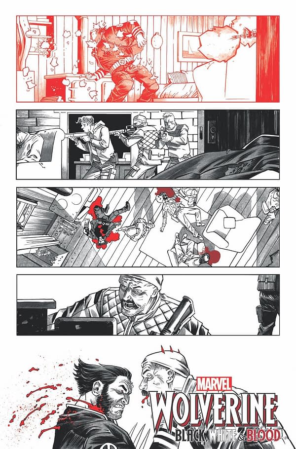 WOLVERINE: BLACK, WHITE & BLOOD #1 preview interiors by Declan Shalvey