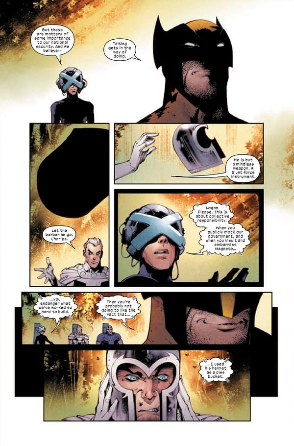 Confirmed: Wolverine Used Magneto's Helmet Is A Urinal
