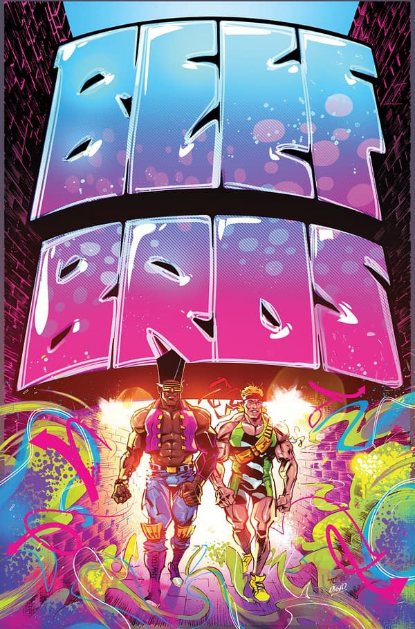 The cover to Beef Bros by Aubrey Sitterson, Tyrell Cannon, Fico Ossio, and Taylor Esposito