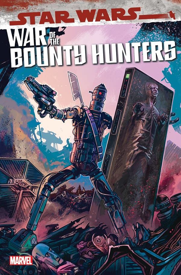 Cover image for AUG211244 STAR WARS WAR OF THE BOUNTY HUNTERS IG-88 #1 WIJNGAARD VAR, by (W) Woo Chul Lee (A) Guiu Vilanova (CA) Caspar Wijngaard, in stores Wednesday, October 27, 2021 from MARVEL COMICS