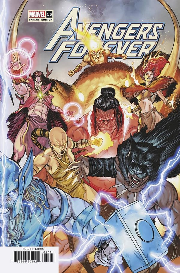 Cover image for AVENGERS FOREVER 15 CASELLI PAST/FUTURE AVENGERS ASSEMBLE CONNECTING VARIANT