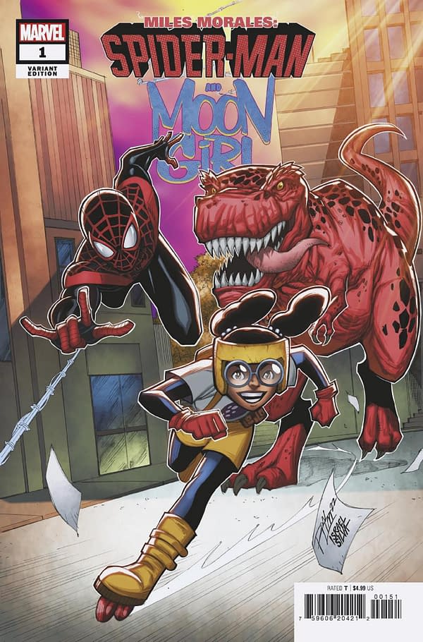 Cover image for MILES MORALES & MOON GIRL 1 RON LIM VARIANT