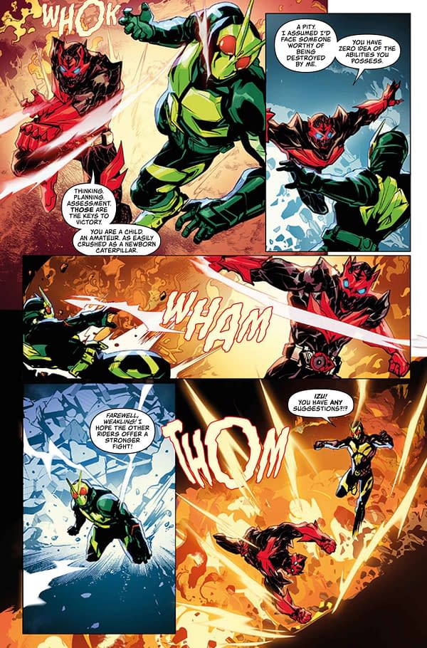 Preview page from Kamen Rider: Zero-One #1, by Brandon Easton, Hendry Prasetya,Bryan Valenza, and Deron Bennet, in storeson November 23rd from Titan Comics