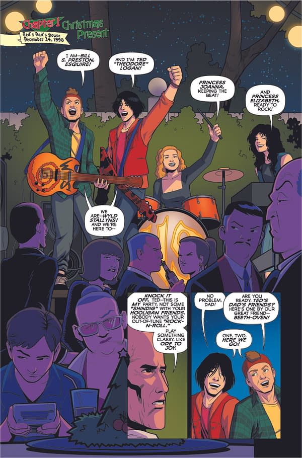 Preview of Bill & Ted's Excellent Holiday Special #1, by John Barber, Butch Mapa, and Juan Samu
