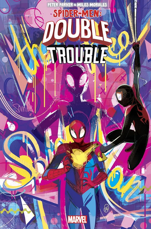 Cover image for PETER PARKER & MILES MORALES: SPIDER-MEN DOUBLE TROUBLE 2 BALDARI VARIANT