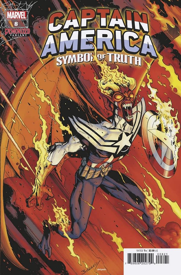 Cover image for CAPTAIN AMERICA: SYMBOL OF TRUTH 8 BAGLEY DEMONIZED VARIANT