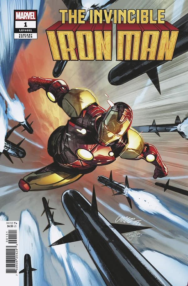 Cover image for INVINCIBLE IRON MAN 1 LARRAZ VARIANT
