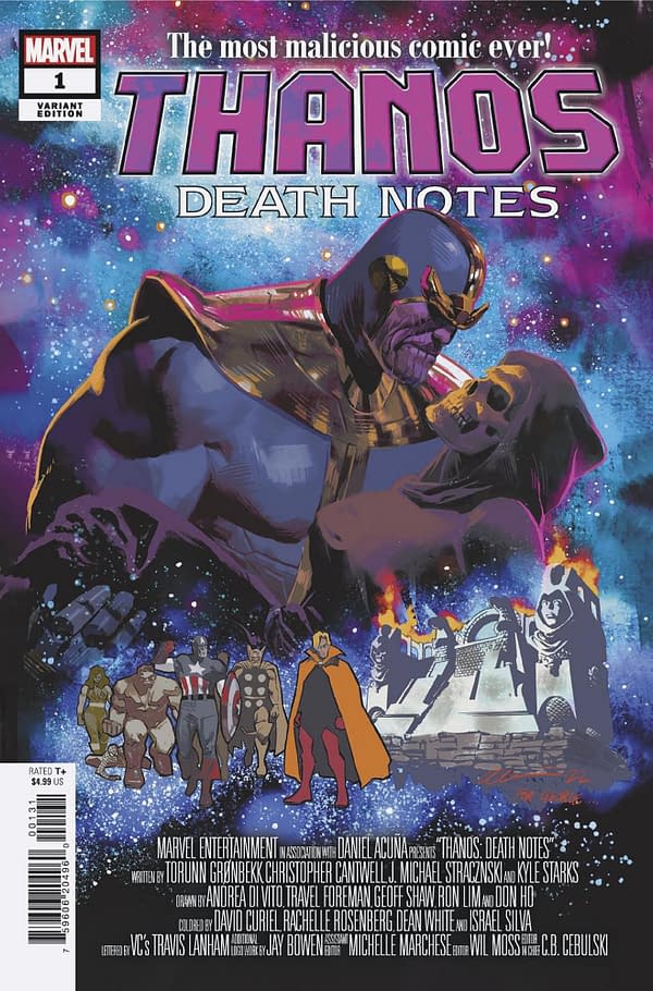 Cover image for THANOS: DEATH NOTES 1 ACUNA VARIANT