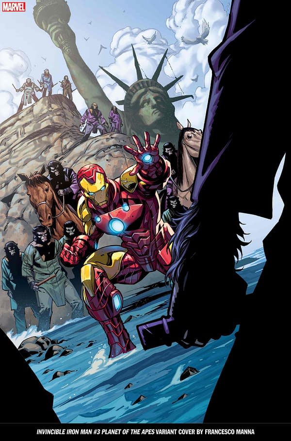 Cover image for INVINCIBLE IRON MAN 3 MANNA PLANET OF THE APES VARIANT