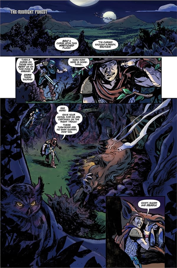 Preview page from Queens of the Lost World #1, by (W) John Reppion, Leah Moore (A / CA) Ariel Olivetti, in stores Wednesday, May 10, 2023 from OPUS COMICS