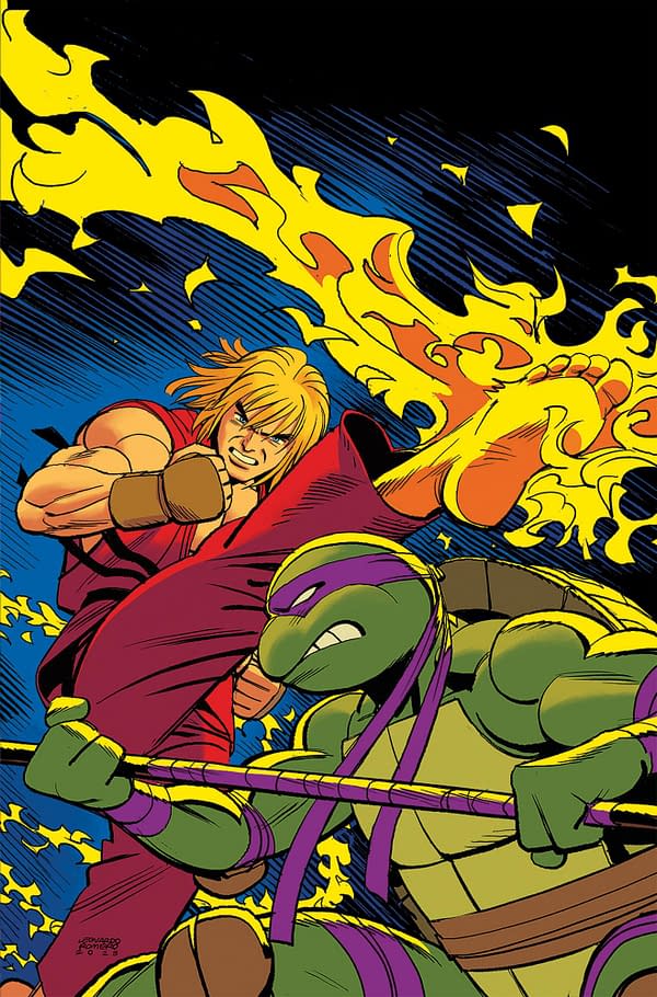 Cover image for Teenage Mutant Ninja Turtles Vs. Street Fighter #5 Variant RI (250) (Romero Full  Art)