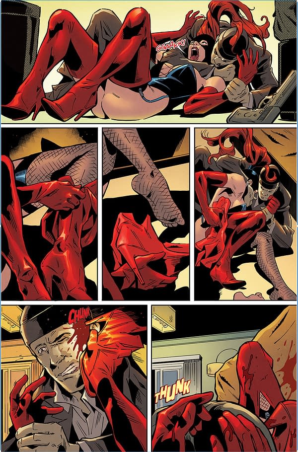 Preview page from JUN231287 Gene Simmons' Dominatrix #2, by (W) Holly Interlandi (A) S. L. Gallant, Maria Keane (CA) Jim Balent, in stores Wednesday, August 9, 2023 from OPUS COMICS