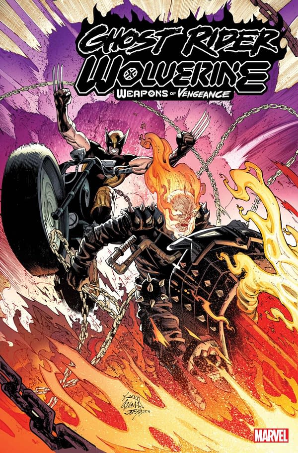 Cover image for GHOST RIDER AND WOLVERINE: WEAPONS OF VENGEANCE ALPHA #1 RYAN STEGMAN COVER