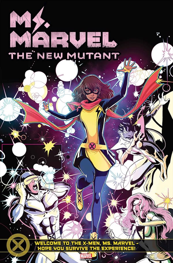 Cover image for MS. MARVEL: THE NEW MUTANT 1 LUCIANO VECCHIO TEAM HOMAGE VARIANT