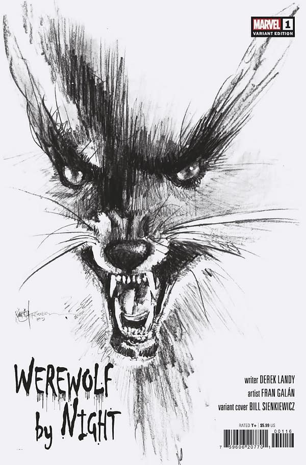 Cover image for WEREWOLF BY NIGHT 1 BILL SIENKIEWICZ BLACK & WHITE HIDDEN GEM VARIANT