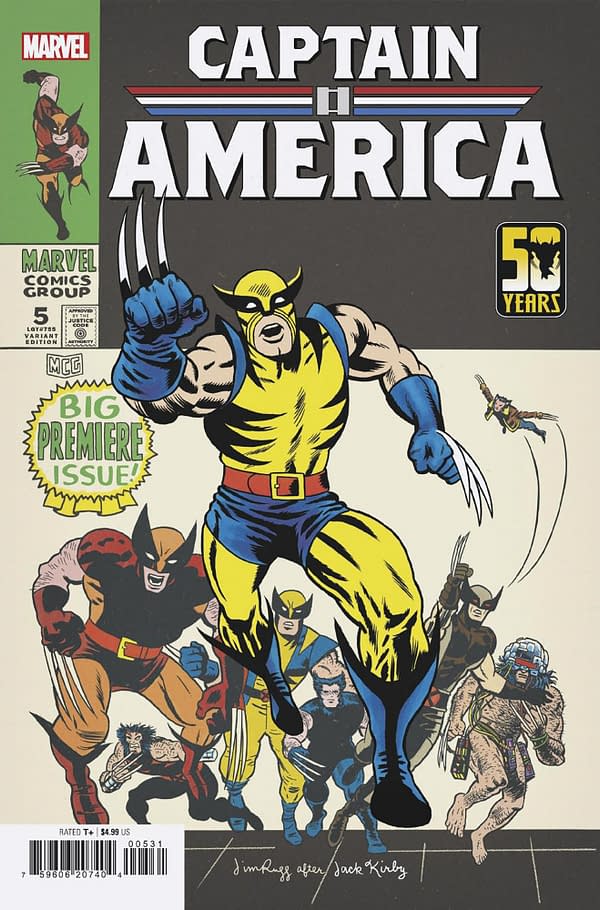 Cover image for CAPTAIN AMERICA 5 JIM RUGG WOLVERINE WOLVERINE WOLVERINE VARIANT