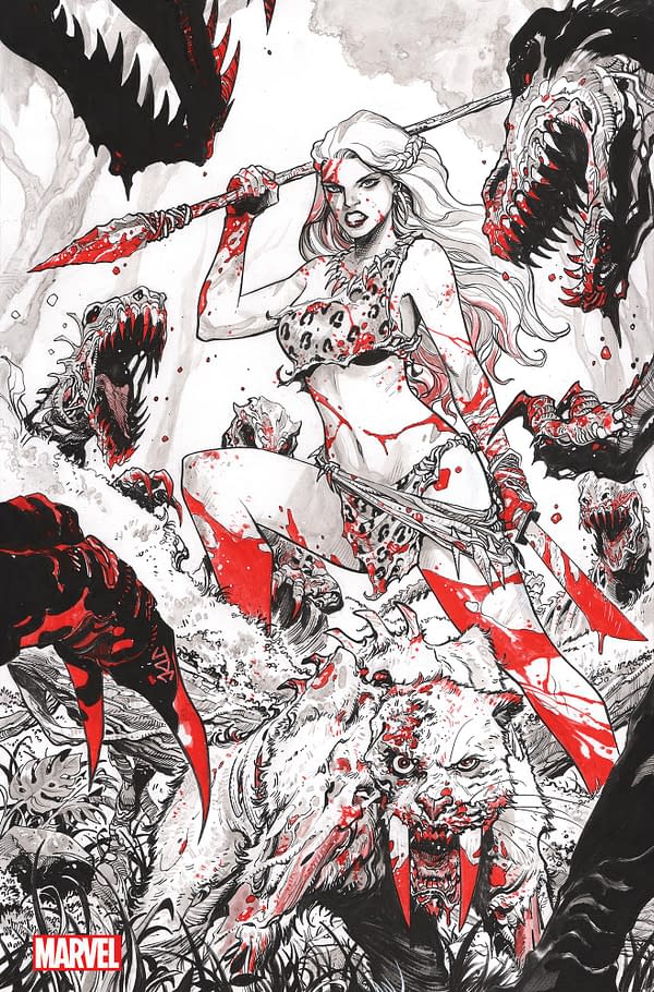 Cover image for MARVEL ZOMBIES: BLACK, WHITE & BLOOD 4 JOSHUA CASSARA VIRGIN VARIANT