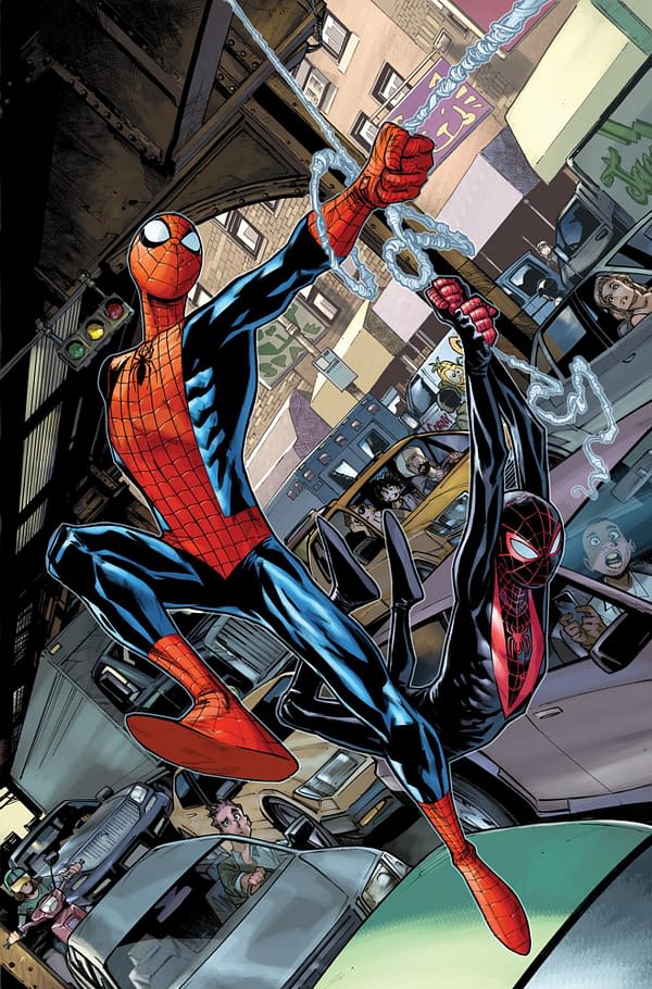 Cover image for THE SPECTACULAR SPIDER-MEN 1 HUMBERTO RAMOS VIRGIN VARIANT