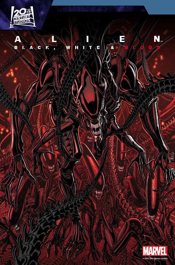 Cover image for ALIEN: BLACK WHITE AND BLOOD #2 NICK BRADSHAW COVER