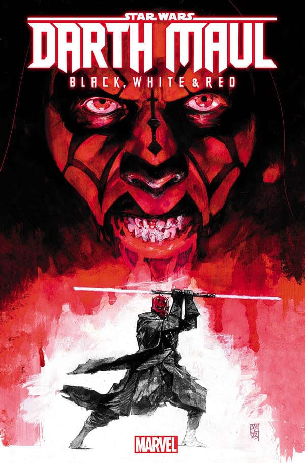 Cover image for STAR WARS: DARTH MAUL - BLACK, WHITE, AND RED #1 ALEX MALEEV COVER