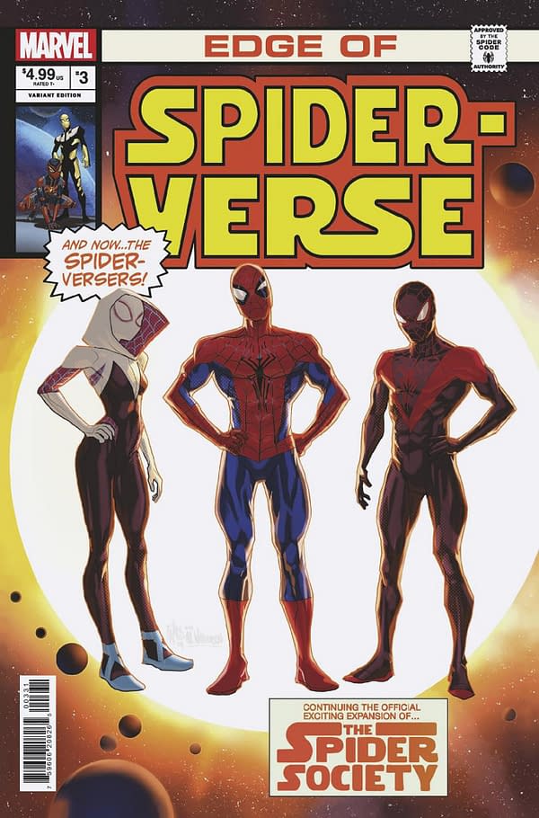 Cover image for EDGE OF SPIDER-VERSE #3 PETE WOODS HOMAGE VARIANT