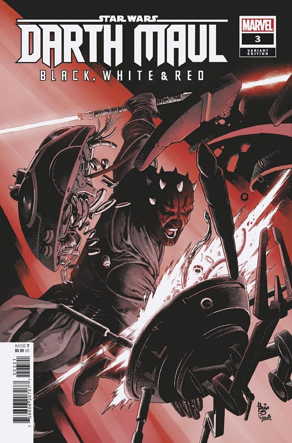 Cover image for STAR WARS: DARTH MAUL - BLACK, WHITE & RED #3 PAULO SIQUEIRA VARIANT