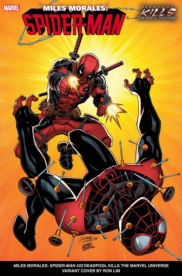 Cover image for MILES MORALES: SPIDER-MAN #22 RON LIM DEADPOOL KILLS THE MARVEL UNIVERSE VARIANT [BH]