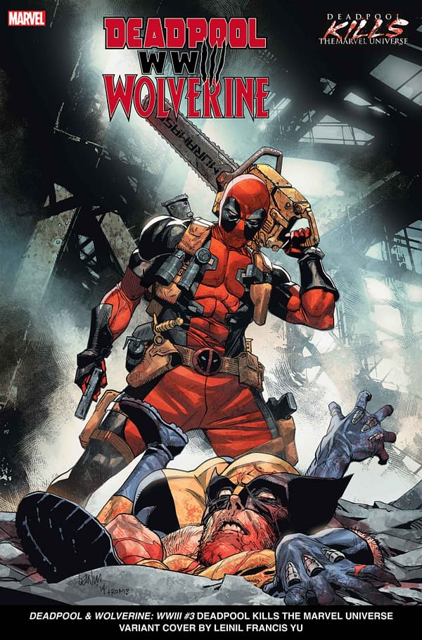 Cover image for DEADPOOL & WOLVERINE: WWIII #3 LEINIL YU DEADPOOL KILLS THE MARVEL UNIVERSE VARIANT