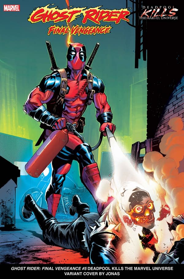 Cover image for GHOST RIDER: FINAL VENGEANCE #5 JONAS SCHARF DEADPOOL KILLS THE MARVEL UNIVERSE VARIANT