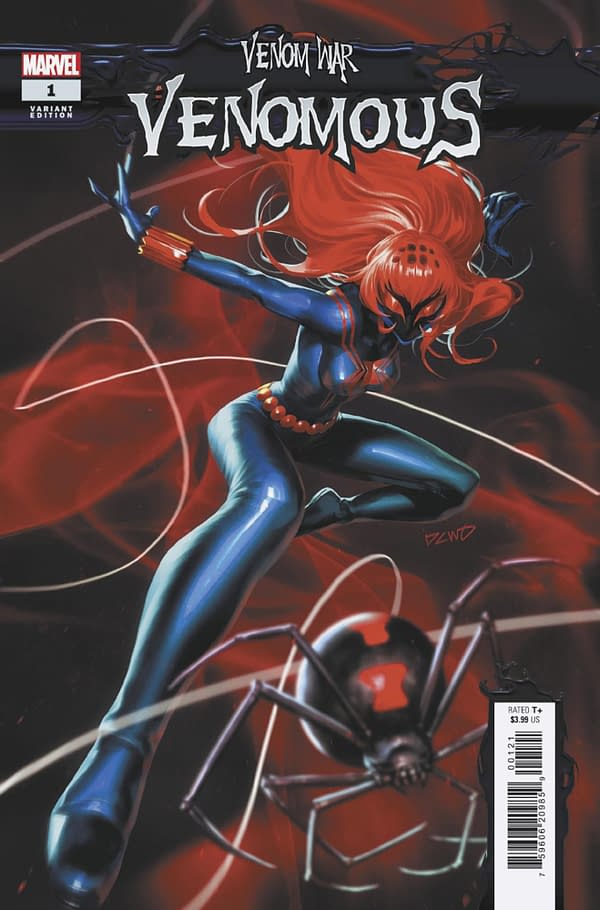 Cover image for VENOM WAR: VENOMOUS #1 DERRICK CHEW BLACK WIDOW VARIANT [VW]