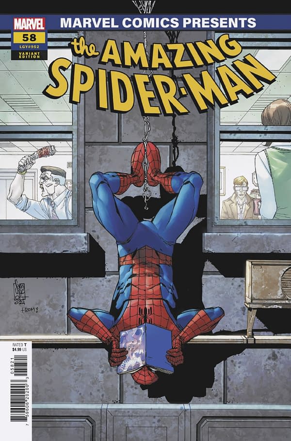 Cover image for AMAZING SPIDER-MAN #58 GIUSEPPE CAMUNCOLI MARVEL COMICS PRESENTS VARIANT