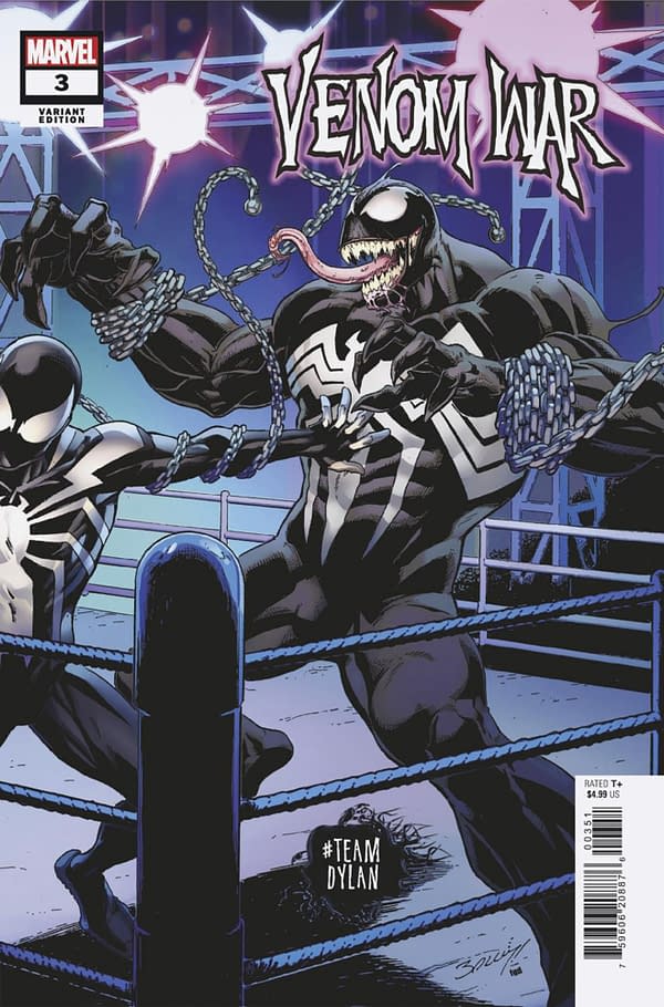 Cover image for VENOM WAR #3 MARK BAGLEY TEAM DYLAN VARIANT [VW]