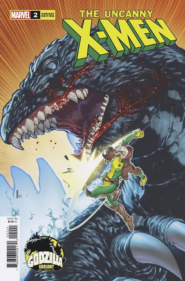 Cover image for UNCANNY X-MEN #2 DAVID BALDEON GODZILLA VARIANT