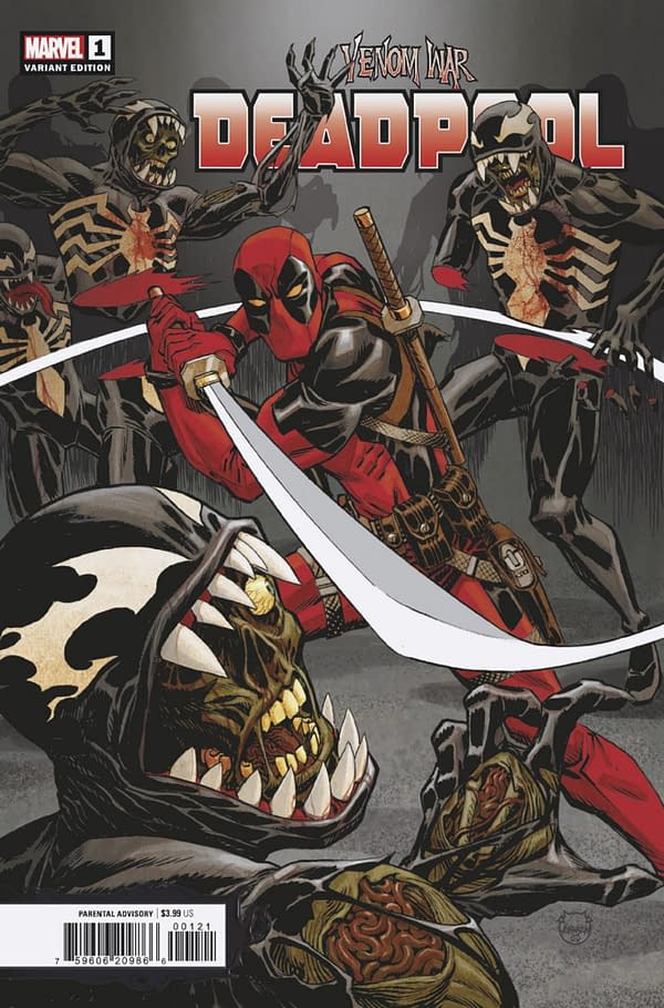 Cover image for VENOM WAR: DEADPOOL #1 DAVE JOHNSON VARIANT [VW]