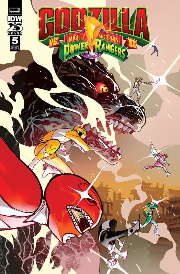 Cover image for GODZILLA VS MIGHTY MORPHIN POWER RANGERS II #5 BALDEMAR RIVAS COVER