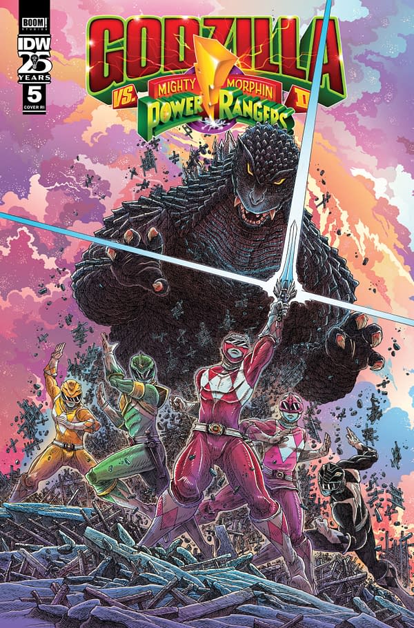 Cover image for Godzilla Vs. The Mighty Morphin Power Rangers II #5 Variant RI (10) (Stokoe)