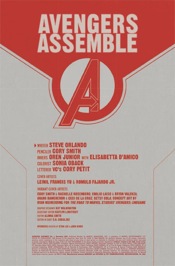 Interior preview page from AVENGERS ASSEMBLE #1 LEINIL YU COVER