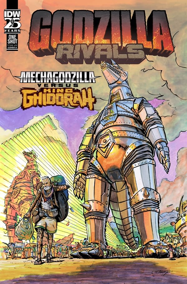 Cover image for GODZILLA RIVALS: MECHAGODZILLA VS. KING GHIDORAH #1 CASEY MALONEY COVER