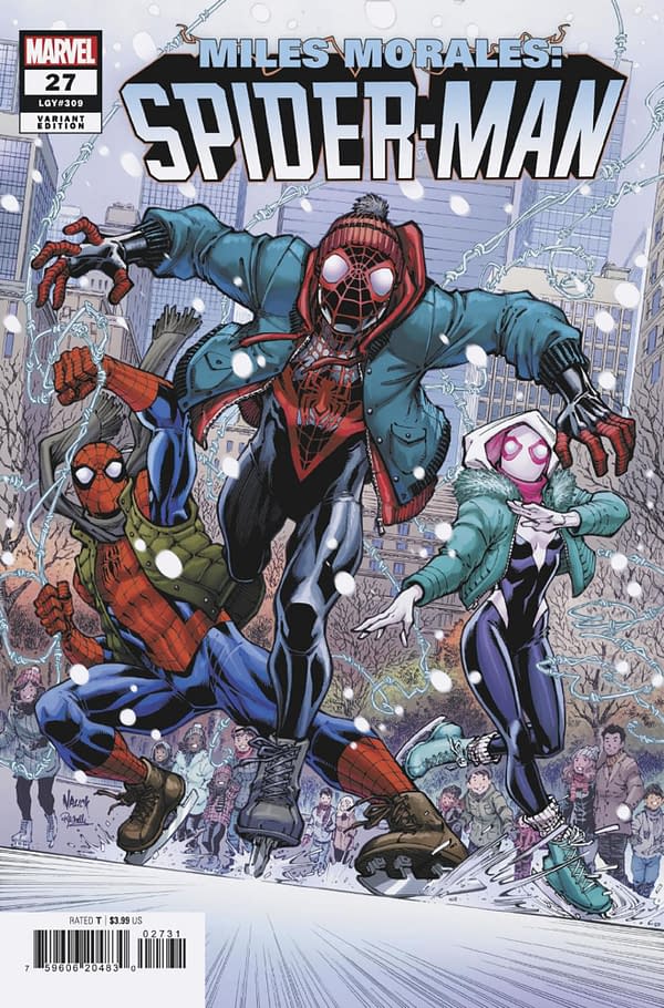 Cover image for MILES MORALES: SPIDER-MAN #27 TODD NAUCK WINTER HOLIDAY VARIANT