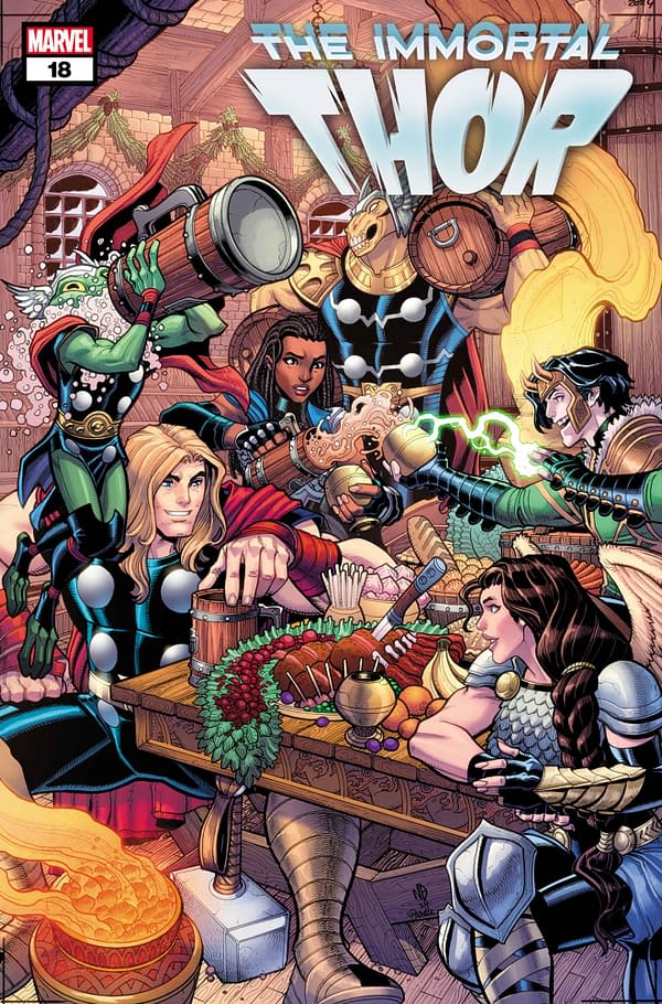 Cover image for IMMORTAL THOR #18 NICK BRADSHAW WINTER HOLIDAY VARIANT