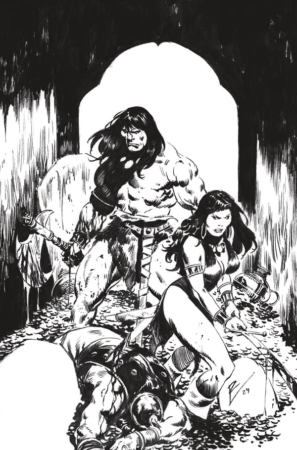 Cover image for CONAN BARBARIAN #17 FOC TORRE B&W VIRGIN (MR)