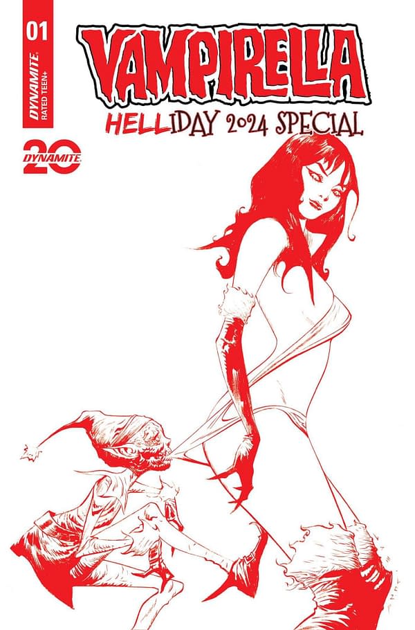 Cover image for VAMPIRELLA HELLIDAY 2024 SP #1 CVR K FOC BONUS RED LEE LINE