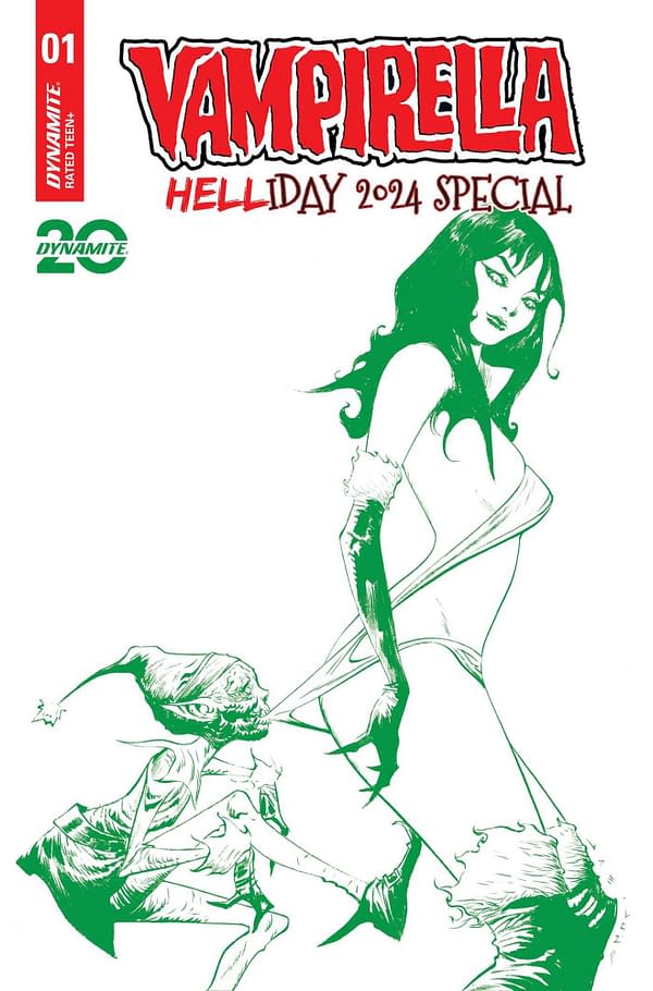 Cover image for VAMPIRELLA HELLIDAY 2024 SP #1 CVR L FOC BONUS GREEN LEE LIN