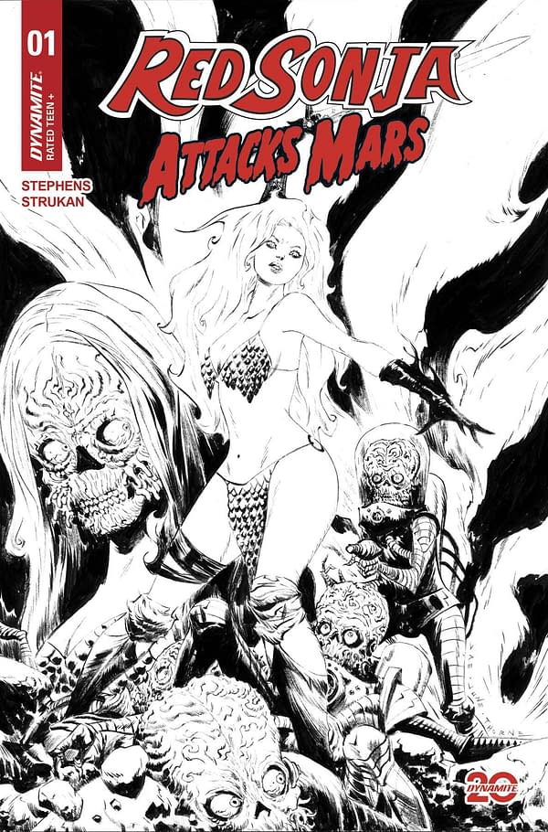 Cover image for RED SONJA ATTACKS MARS #1 CVR F 10 COPY INCV LEE LINE ART