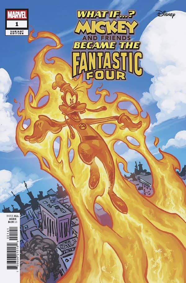 Cover image for MARVEL & DISNEY: WHAT IF...? MICKEY & FRIENDS BECAME THE FANTASTIC FOUR #1 SKOTTIE YOUNG VARIANT