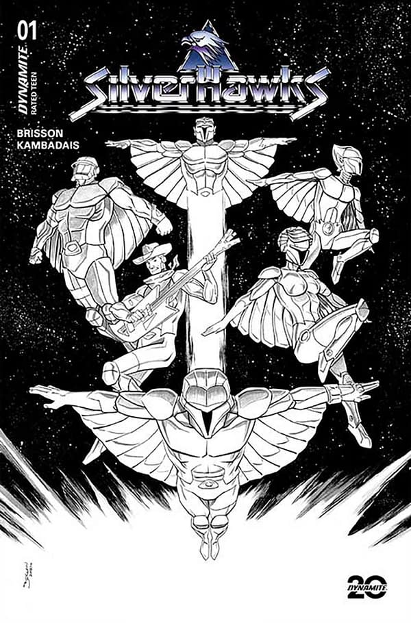 Cover image for SILVERHAWKS #1 CVR ZP 7 COPY FOC INCV SHALVEY LINE ART