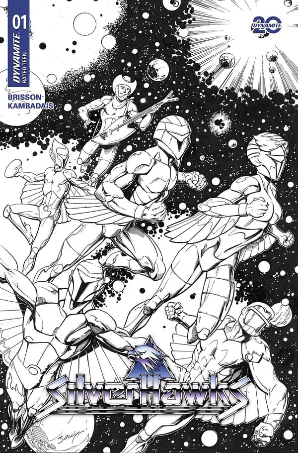 Cover image for SILVERHAWKS #1 CVR ZR 10 COPY FOC INCV BAGLEY LINE ART